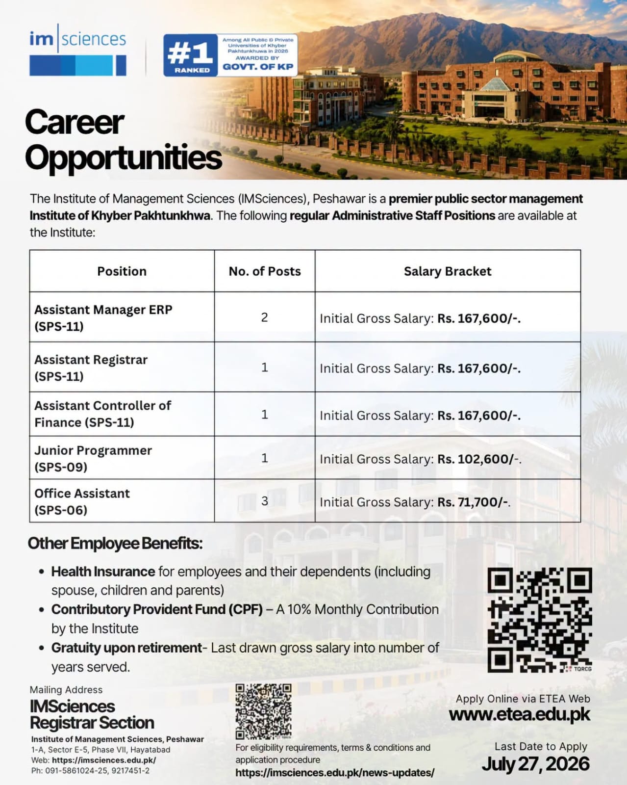 Administrative staff position 